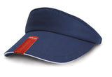 Result Headwear Herringbone Sun Visor With Sandwich Peak