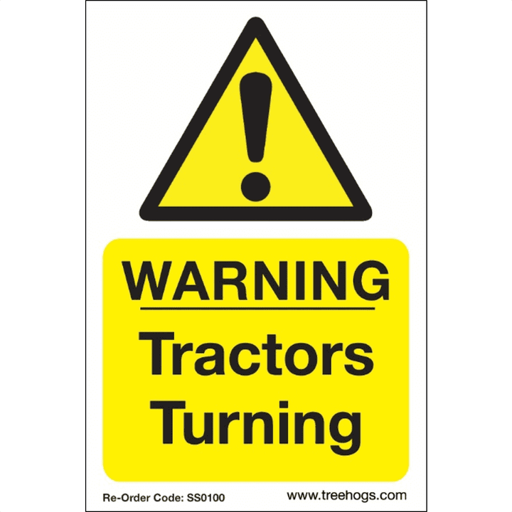 Arbortec Corex Safety Sign Warning Tractors Turning