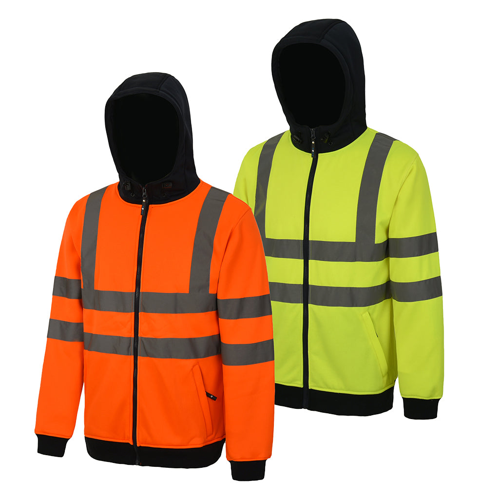 Future Garments Aqua Hi Vis Full Zip Hooded Sweatshirt En Iso20471