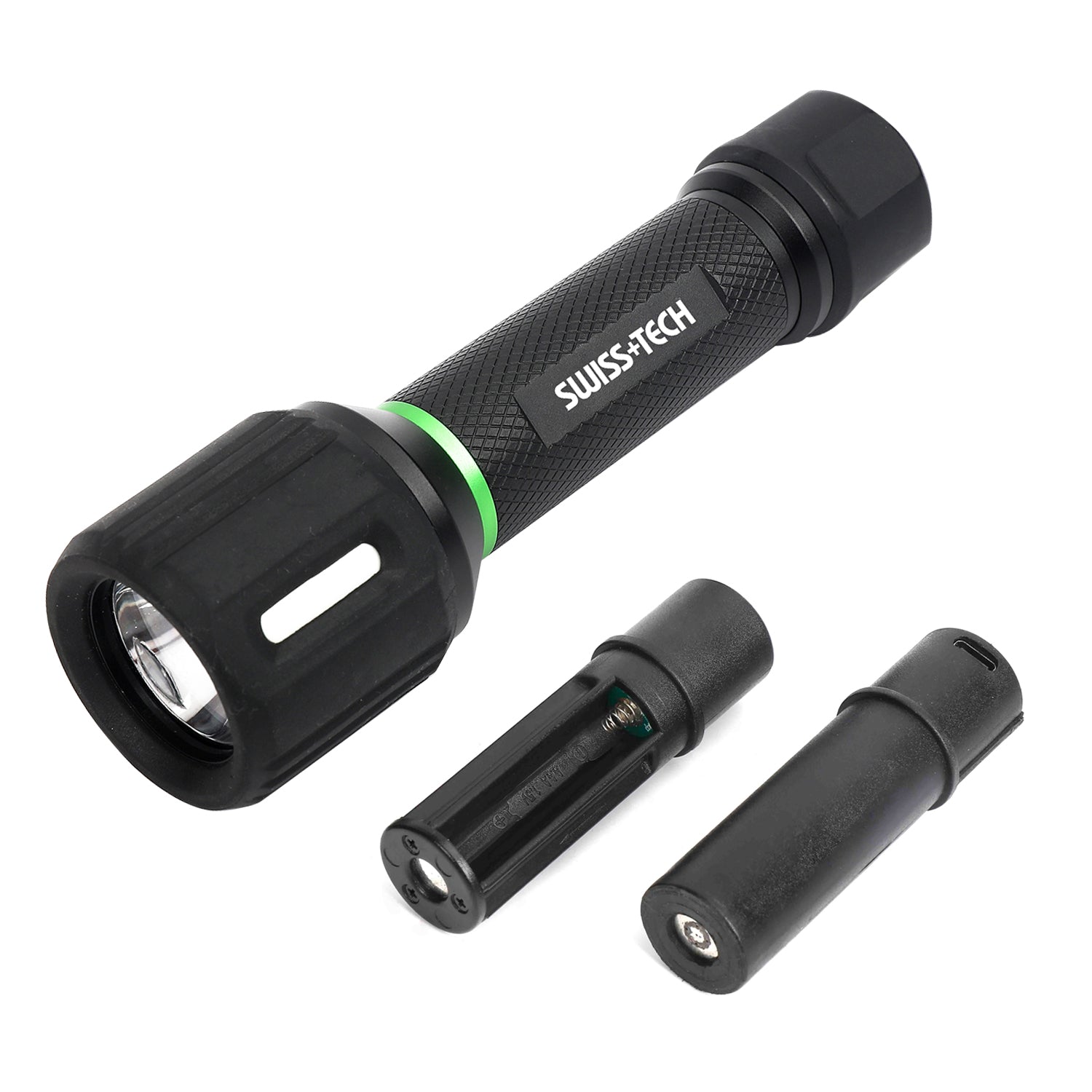 Scruffs Swiss-Tech Dual Power Rechargeable LED Flashlight - 400 Lumens - 3 x AAA or 18650 Battery