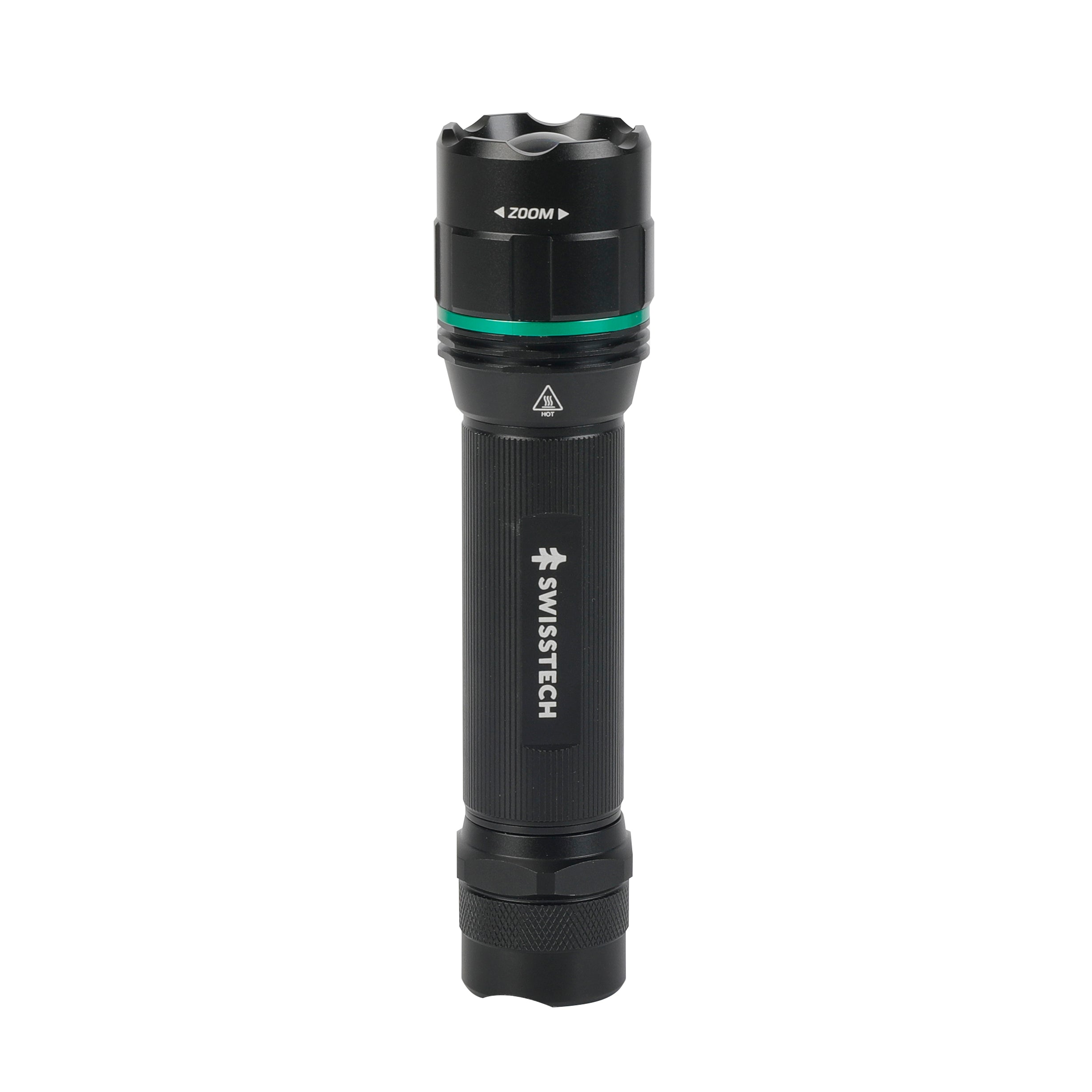 Scruffs Swiss-Tech Rechargeable Focus LED Flashlight - USB Rechargeable Zoom Torch - 18650 & 3 x AAA Compatible