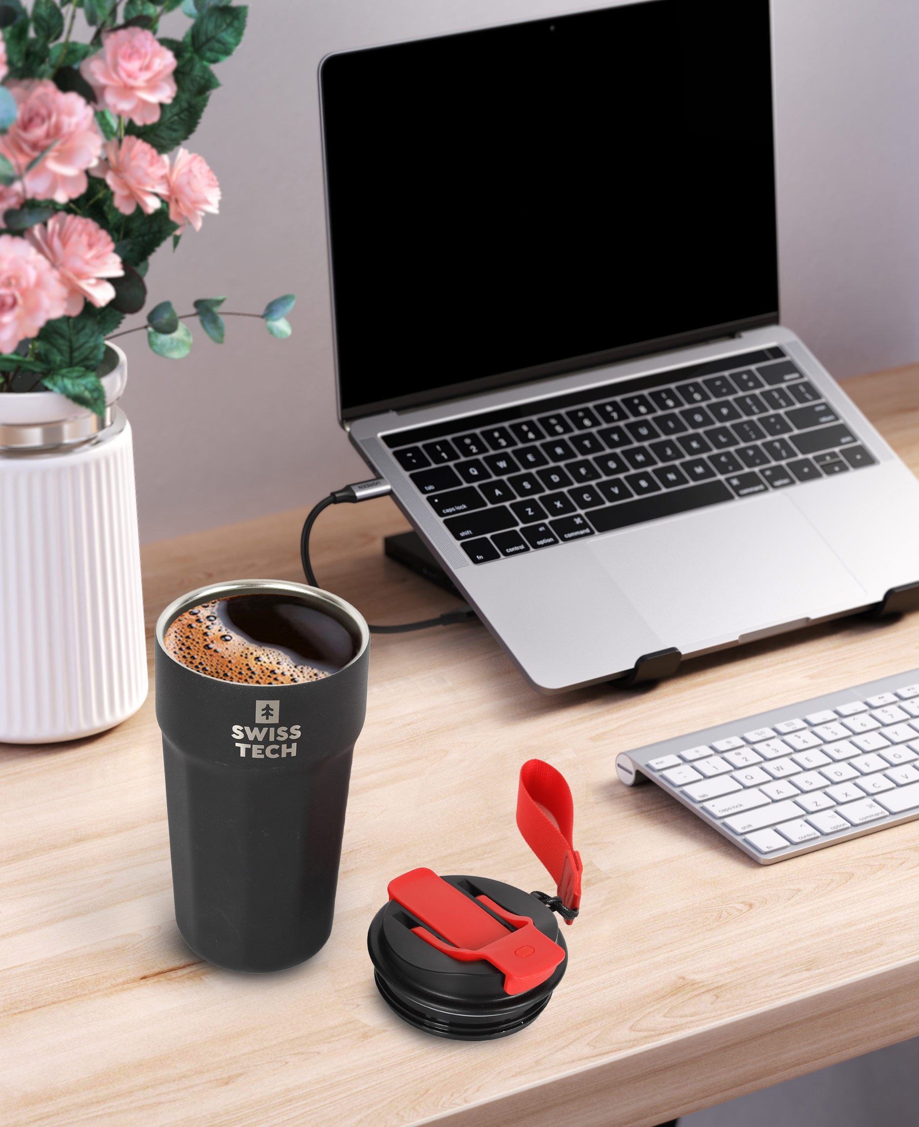 Scruffs Swiss-Tech 500ml Vacuum Insulated Thermal Mug - Stainless Steel Travel Mug