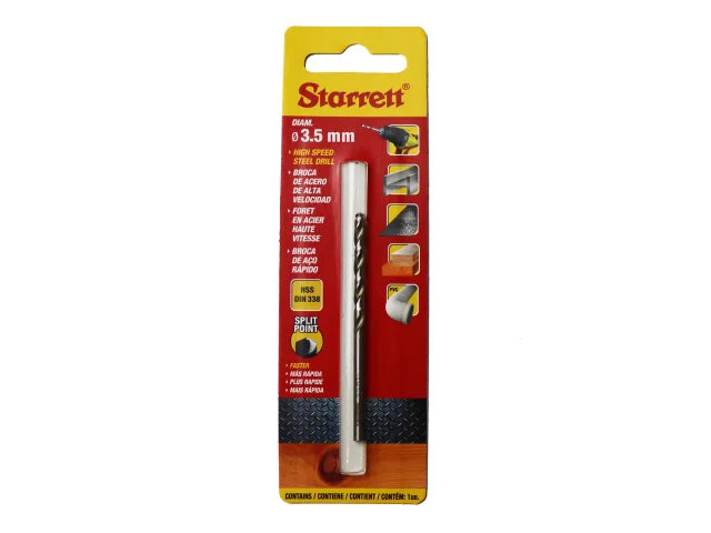 Starrett HSS Split Point Drill Bit 3.5 x 70mm