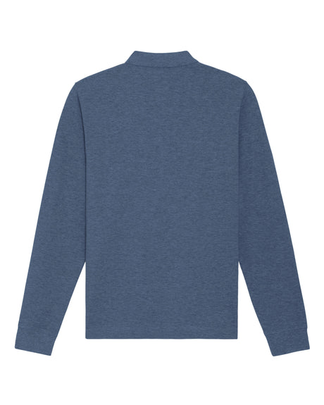 Stanley/Stella Prepster Long Sleeve Unisex Polo (Stpu332) - Dark Heather Blue