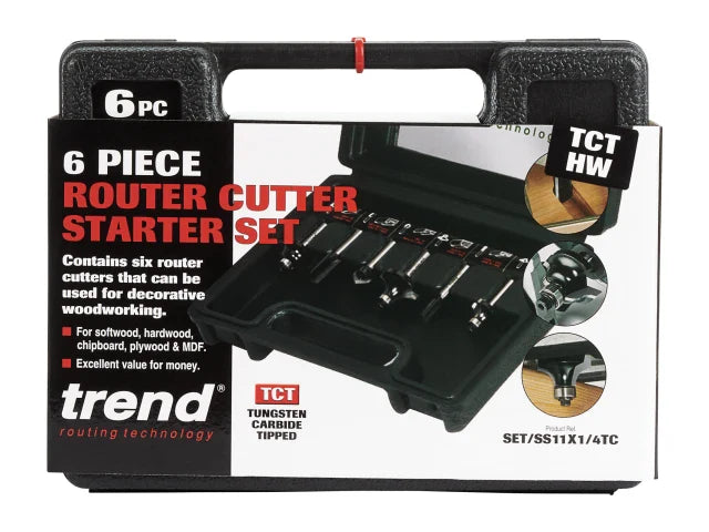 Trend 1/4in TCT Router Cutter Set, 6 Piece