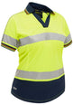 Bisley Womens Taped Two Tone Hi-Vis Polo Shirt S/Sleeve #colour_yellow-navy