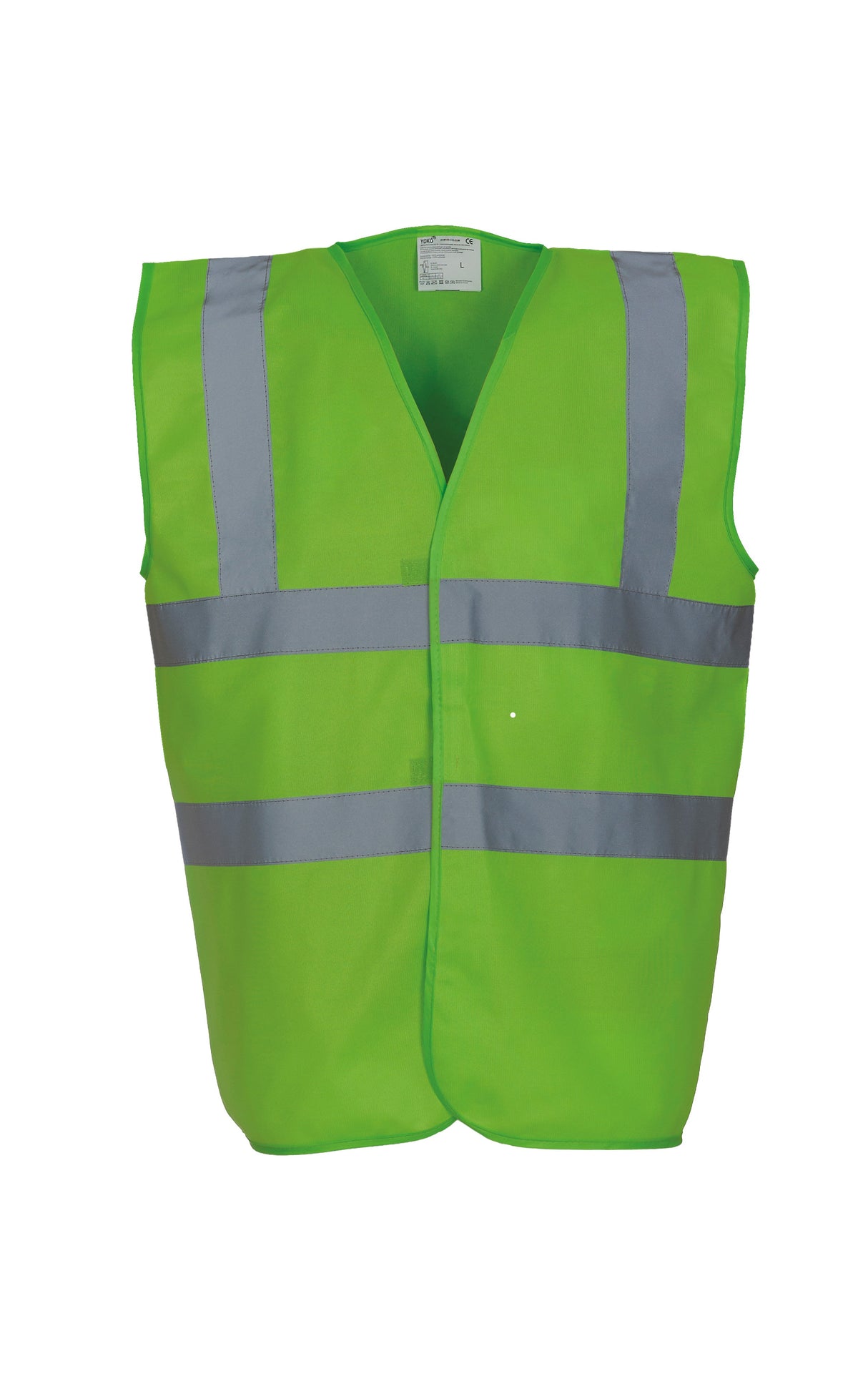 Yoko Hi-Vis 2-Band-And-Braces Waistcoat - Lime