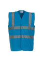 Yoko Hi-Vis 2-Band-And-Braces Waistcoat - Sapphire