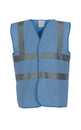 Yoko Hi-Vis 2-Band-And-Braces Waistcoat - Sky Blue