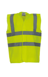 Yoko Hi-Vis 2-Band-And-Braces Waistcoat - Yellow