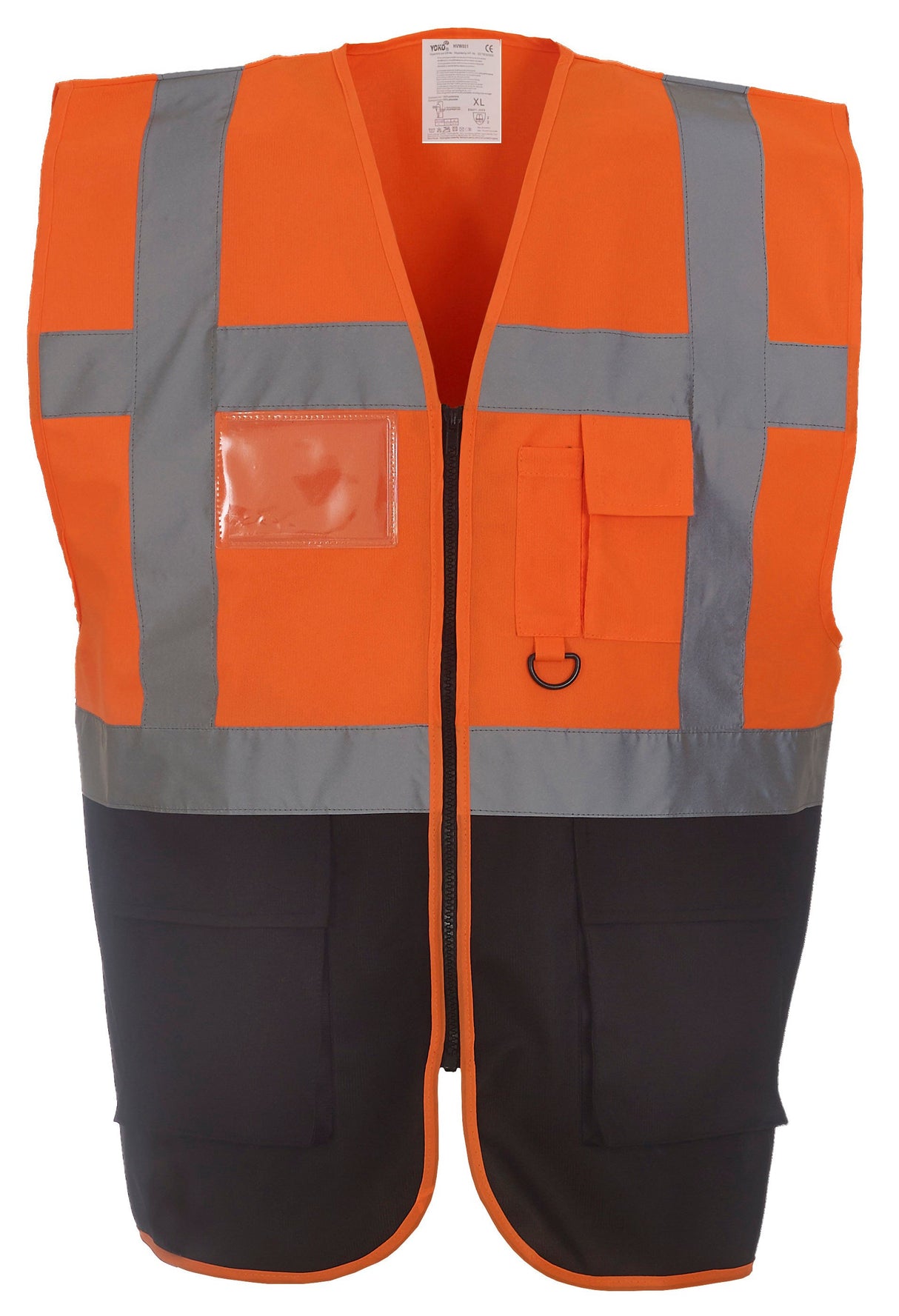 Yoko Multifunctional Executive Hi-Vis Waistcoat (Hvw801) - Orange/Black