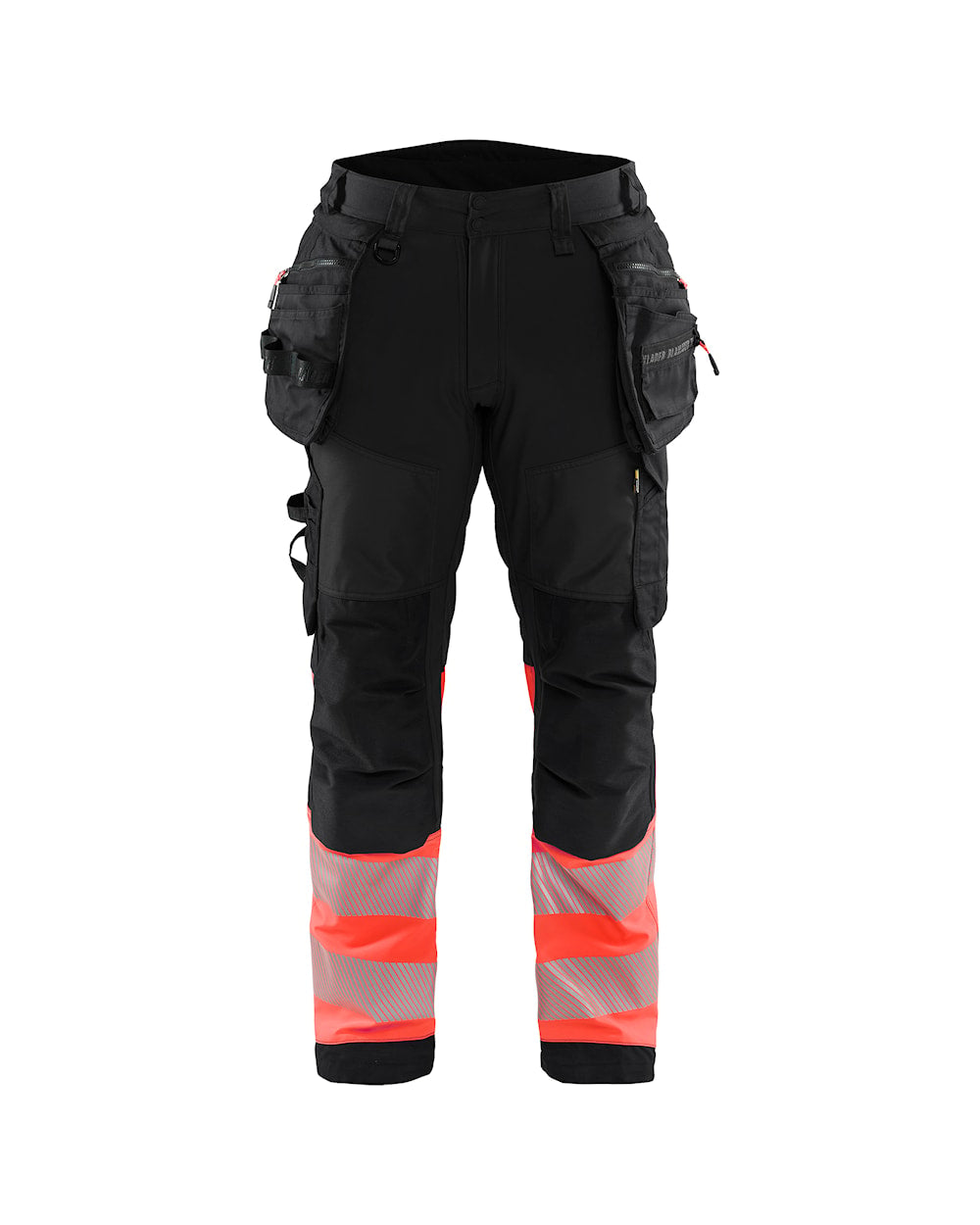 Blaklader Softshell Hi-Vis Trousers 1821 #colour_black-red-hi-vis