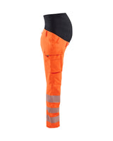 Blaklader Women's Hi-Vis 4-Way Stretch Maternity Trousers 7100 #colour_orange-black