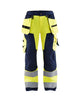 Blaklader Women's Hi-Vis Trousers 7156 #colour_hi-vis-yellow-navy-blue