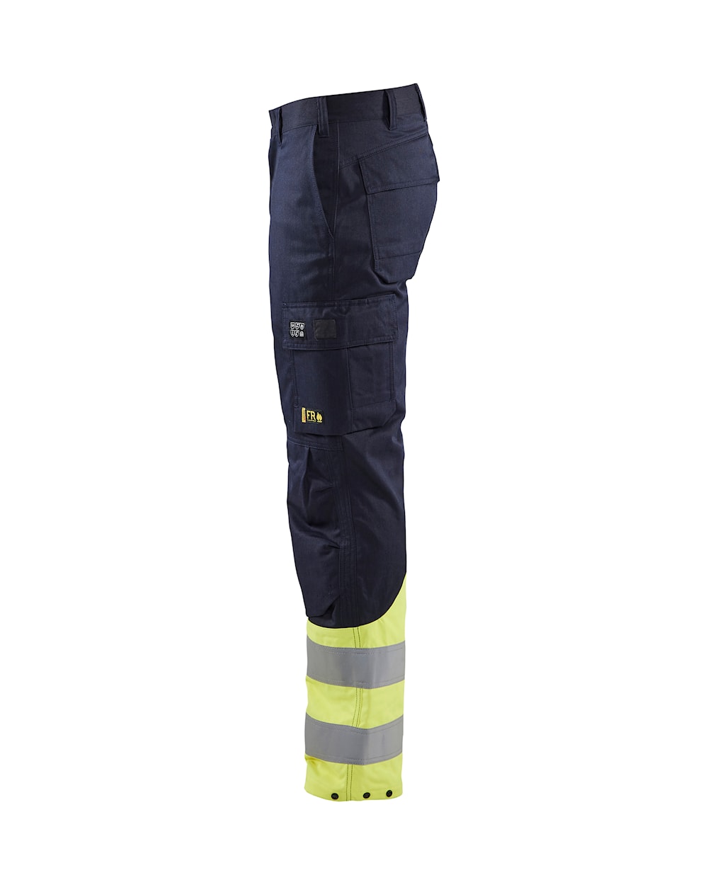 Blaklader Trousers Inherent Steel 1705 #colour_navy-blue-hi-vis-yellow