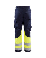 Blaklader Multinorm Trousers 1478 #colour_navy-blue-hi-vis-yellow