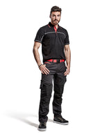 Blaklader Service Trousers with Stretch 1495 #colour_black-red