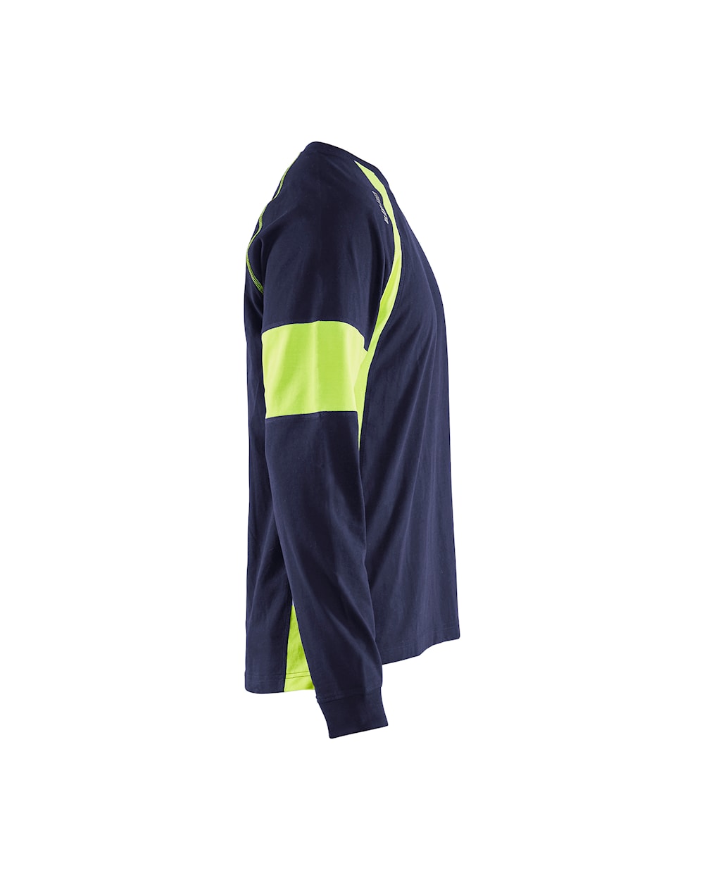 Blaklader Long Sleeved T-Shirt 3520 #colour_navy-blue-hi-vis-yellow