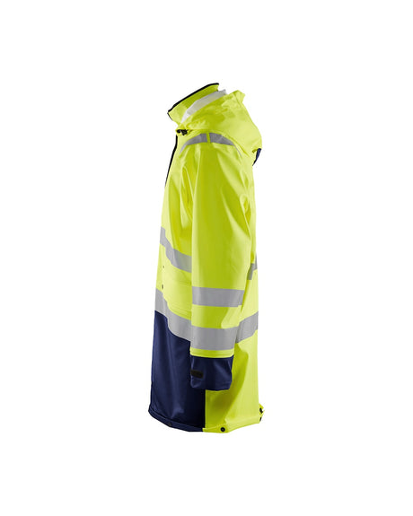 Blaklader Rain Coat Hi-Vis Level 3 4326 #colour_hi-vis-yellow-navy-blue