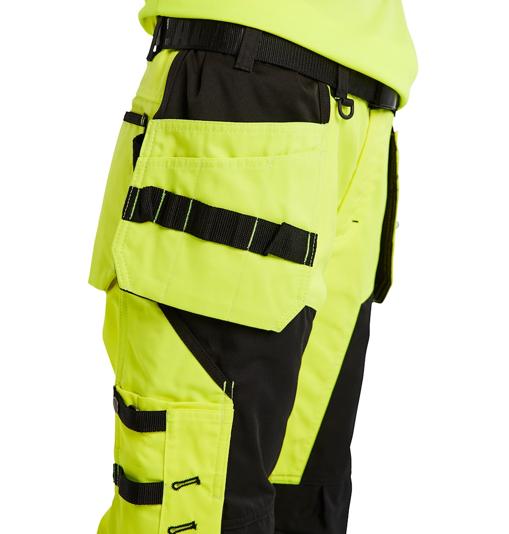 Blaklader Women's Hi-Vis Trousers 7156 #colour_hi-vis-yellow-black