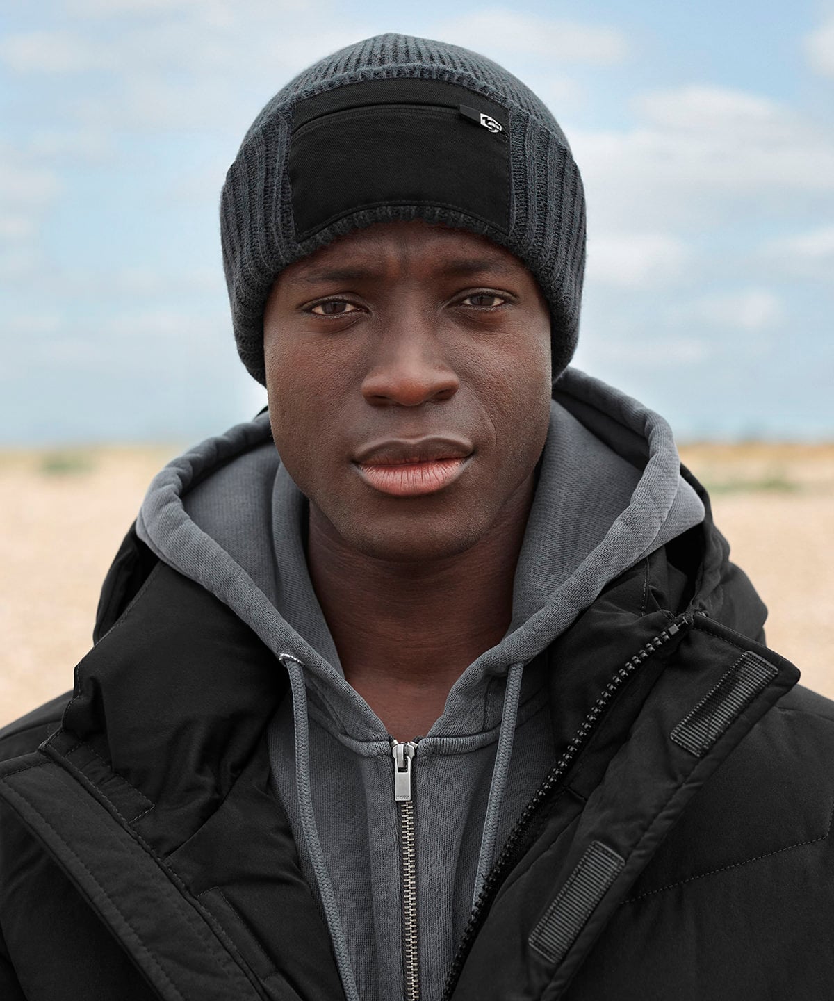 Beechfield B334R Zip Patch Beanie