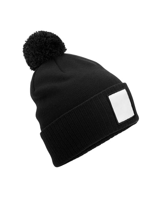 Beechfield B338R Appliqué Patch Pom Beanie