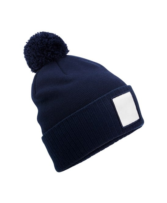 Beechfield B338R Appliqué Patch Pom Beanie