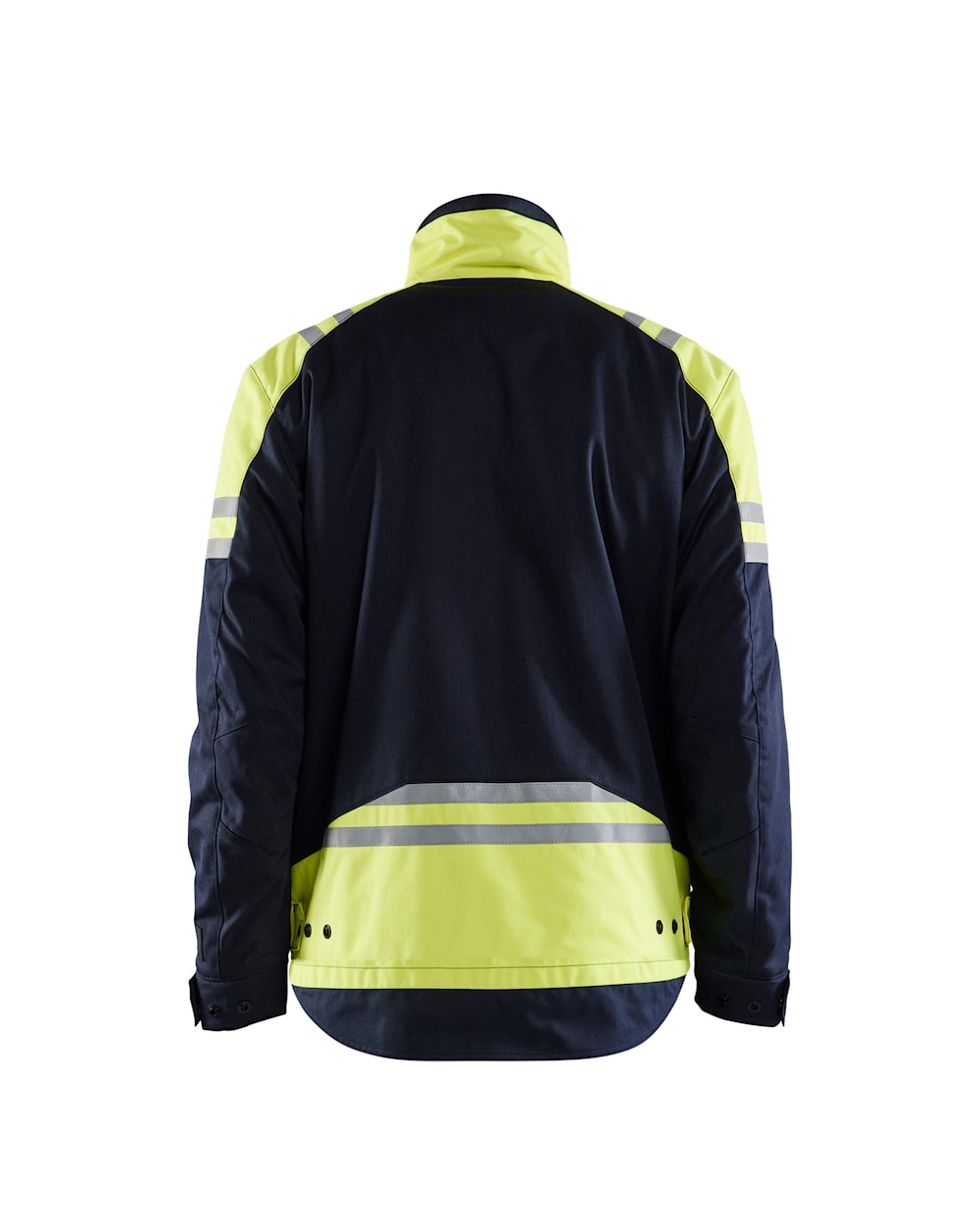 Blaklader Jacket Inherent Steel 4505 #colour_navy-blue-hi-vis-yellow