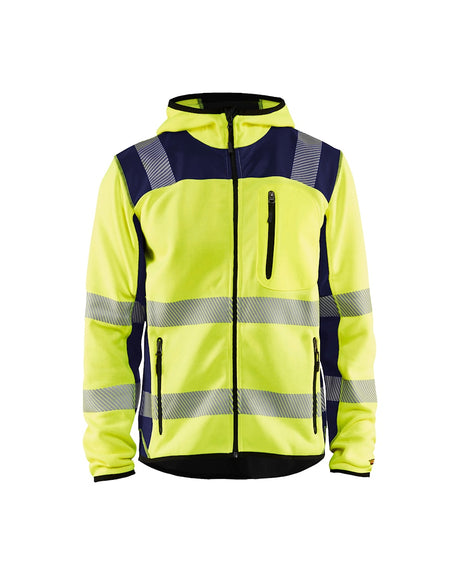 Blaklader Knitted Hi-Vis Jacket 4923 #colour_hi-vis-yellow-navy-blue