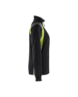 Blaklader Sweater Halfzip Women 3403 #colour_black-hi-vis-yellow