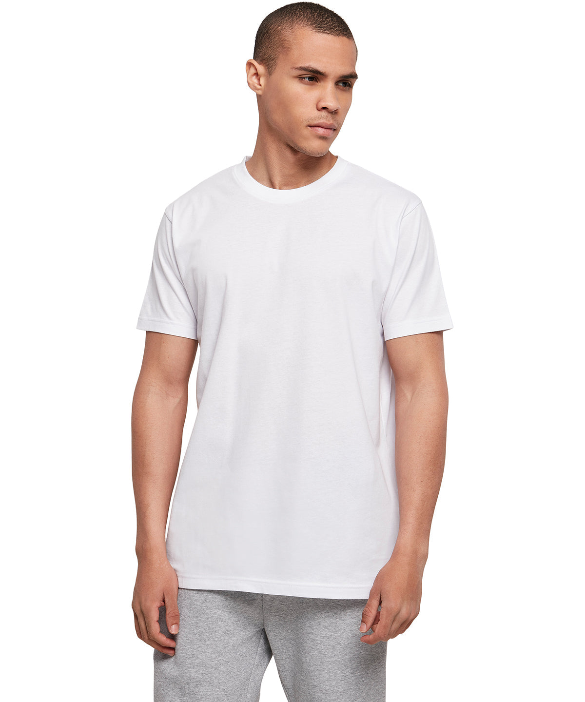 Build Your Brand Basic Basic Round Neck Tee - White