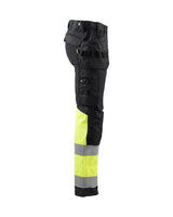 Blaklader Hi-Vis Trousers with Stretch 1558 - Black/Hi-Vis Yellow