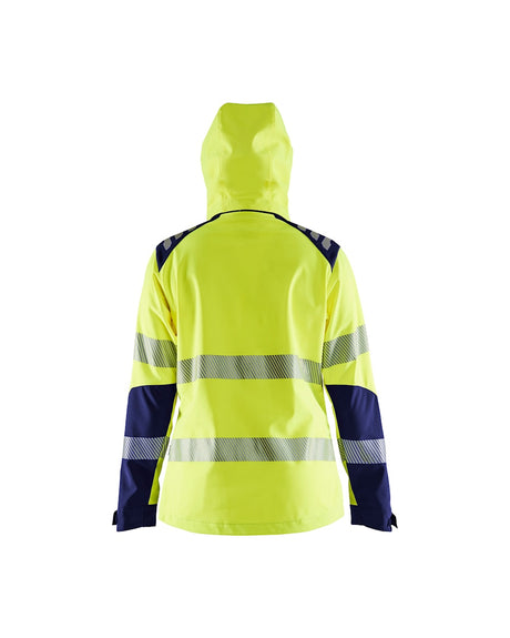 Blaklader Women's Hi-Vis Softshell Jacket 4791 #colour_hi-vis-yellow-navy-blue