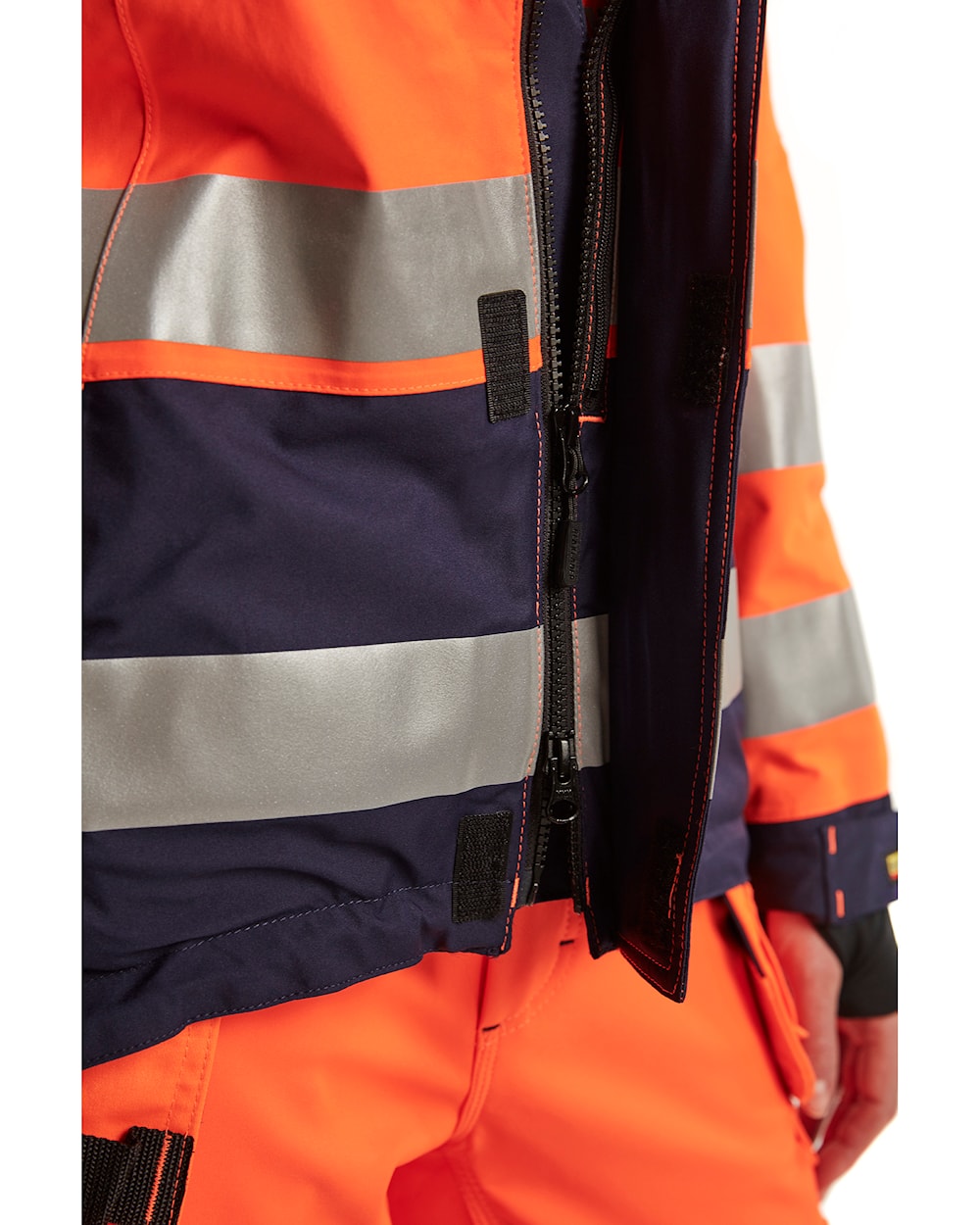 Blaklader Women's Hi-Vis Shell Jacket 4904 #colour_orange-navy-blue