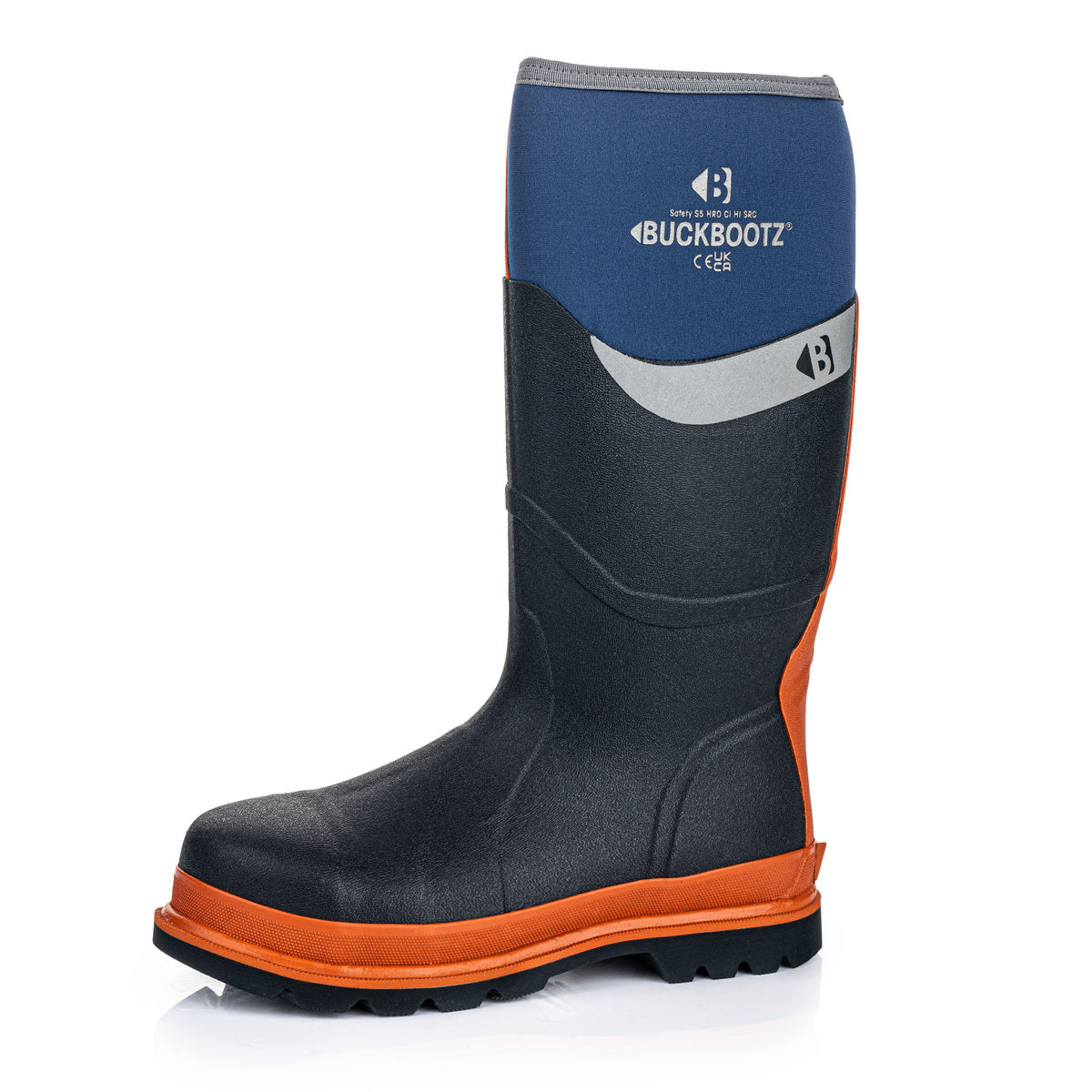BBZ6000 Safety Wellington Boot - Blue Orange Trim