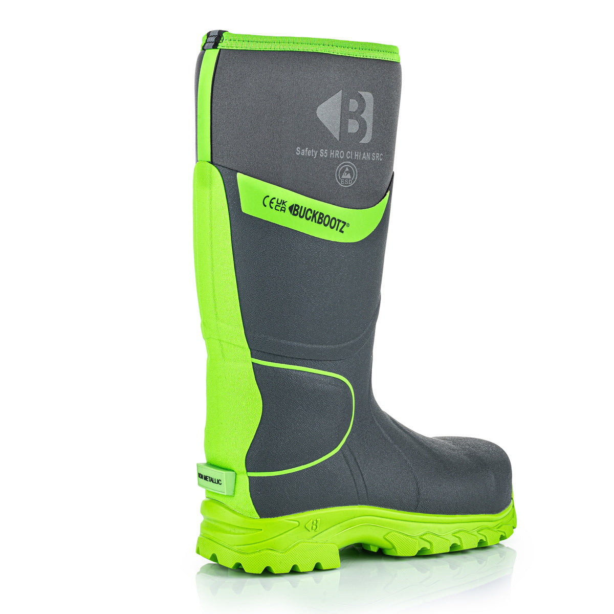 Buckbootz BBZ8000 High Visibility Neoprene/Rubber Safety Wellington Boots