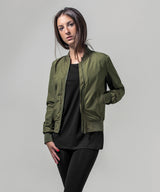 Build Your Brand Women's Nylon Bomber Jacket