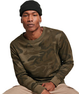 Build Your Brand Camo Crew Neck