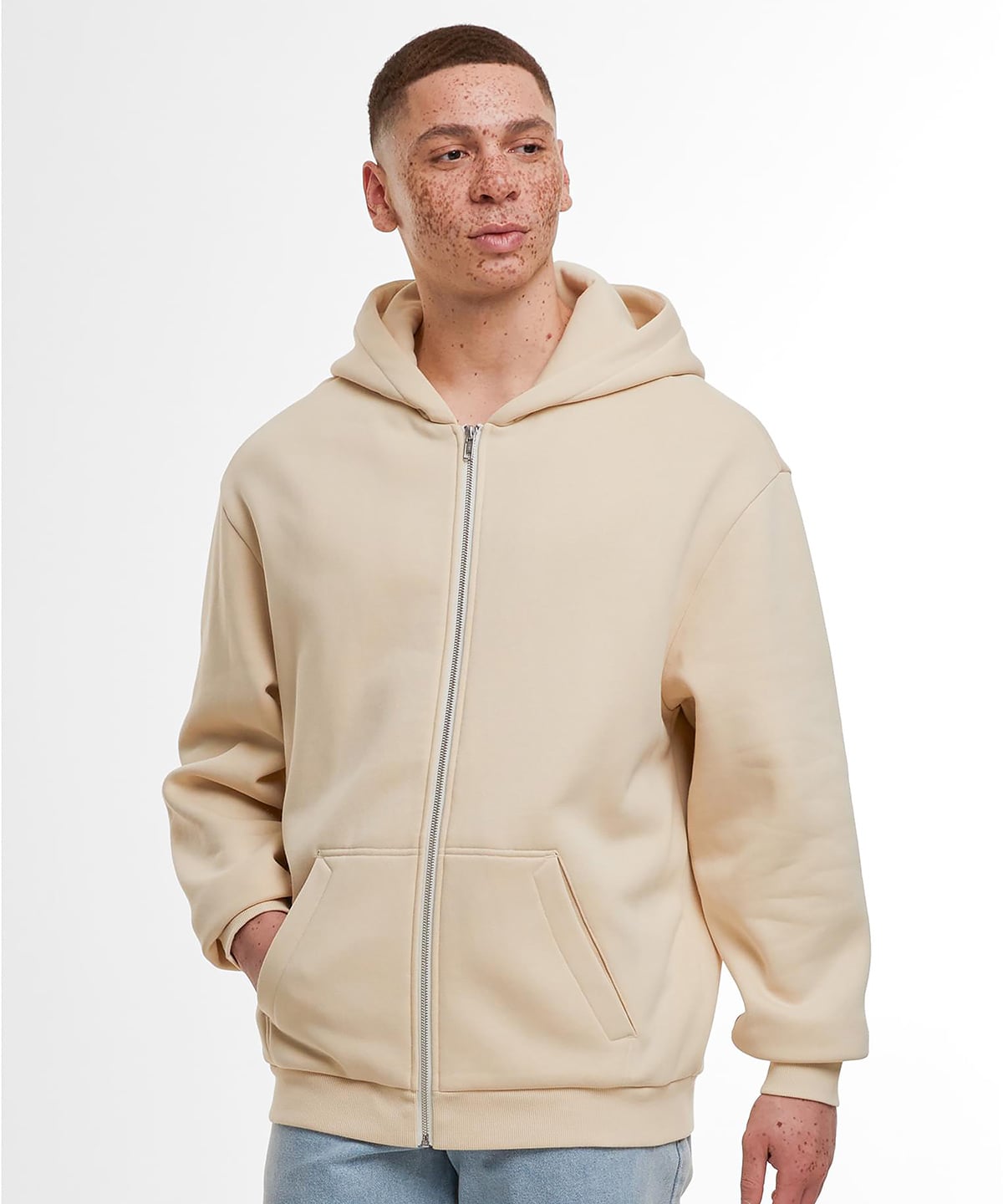 Build Your Brand BY443 Loose-Fit Zip Hoodie