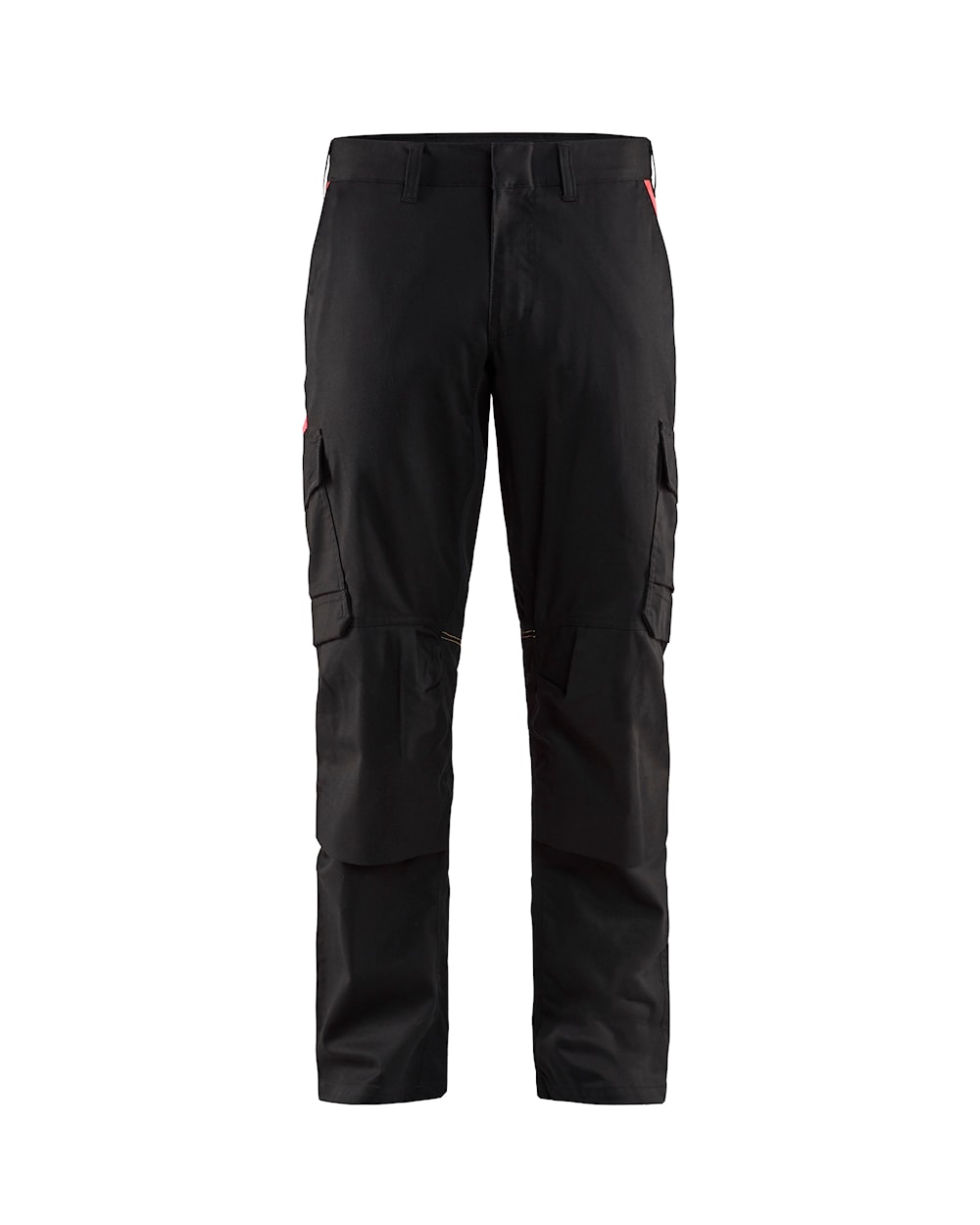 Blaklader Industry Trousers Stretch with Knee Pad Pockets 1448 - Black/Red #colour_black-red