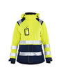 Blaklader Women's Hi-Vis Shell Jacket 4904 #colour_hi-vis-yellow-navy-blue