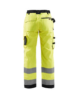 Blaklader Women's Hi-Vis Trousers without Nail Pockets 7155 #colour_hi-vis-yellow-black