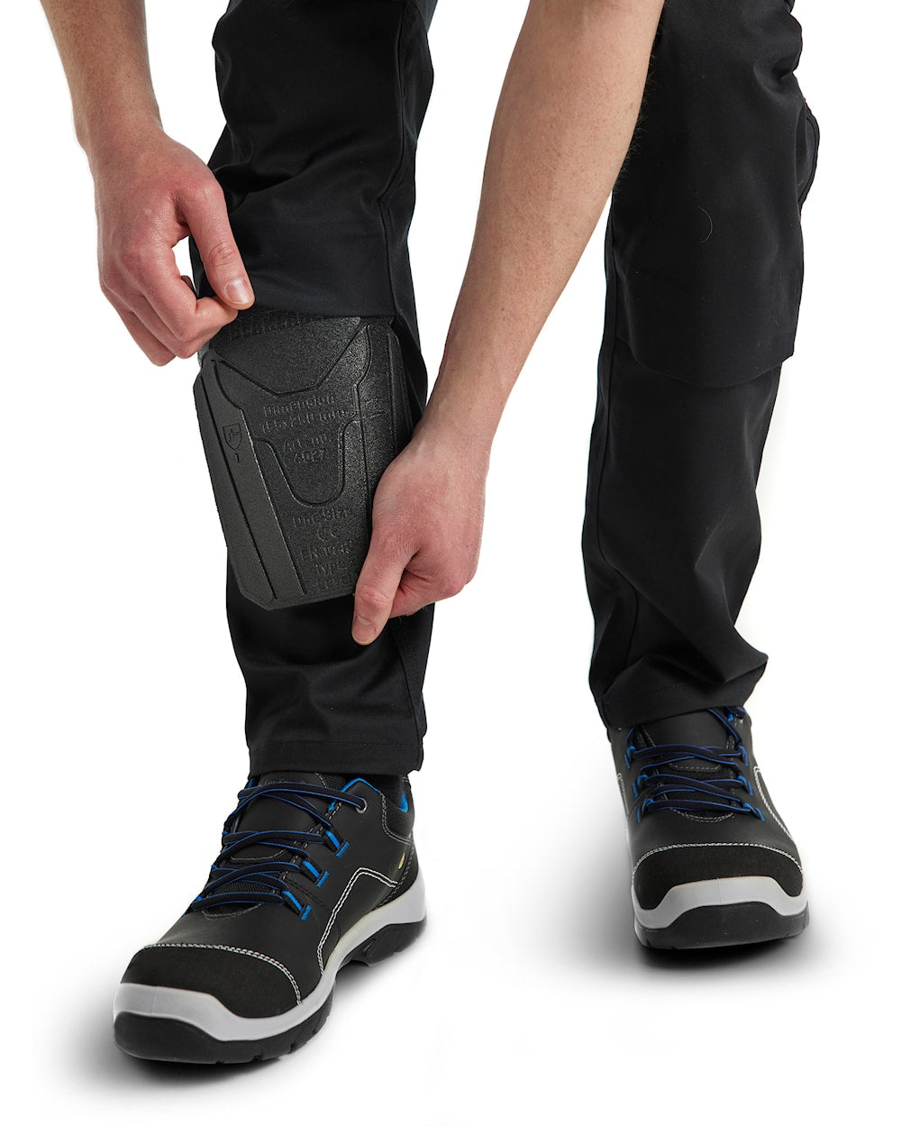 Blaklader Industry Trousers Stretch with Knee Pad Pockets 1448 - Black/Red #colour_black-red