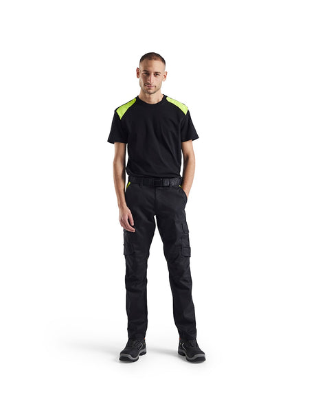 Blaklader T-Shirt 3379 #colour_black-hi-vis-yellow