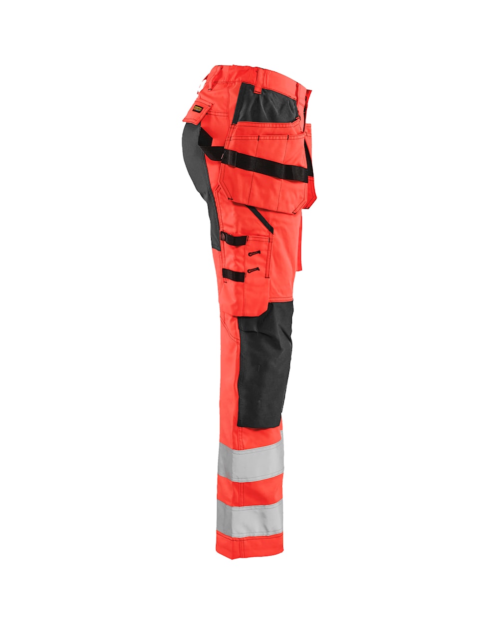 Blaklader Women's Hi-Vis Trousers with Stretch 7163 #colour_red-hi-vis-black