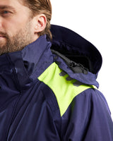 Blaklader Winter Parka Hi-Vis 4485 #colour_navy-blue-hi-vis-yellow