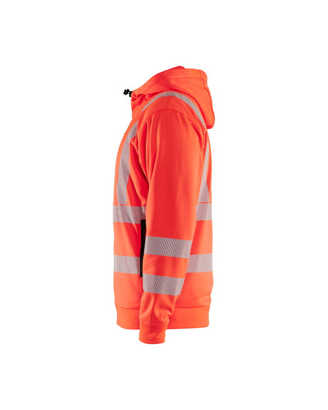 Blaklader Hi-Vis Hoodie Full-Zip 3565 #colour_red-hi-vis