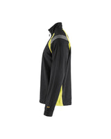 Blaklader Sweatshirt with Half Zip 3432 #colour_black-hi-vis-yellow