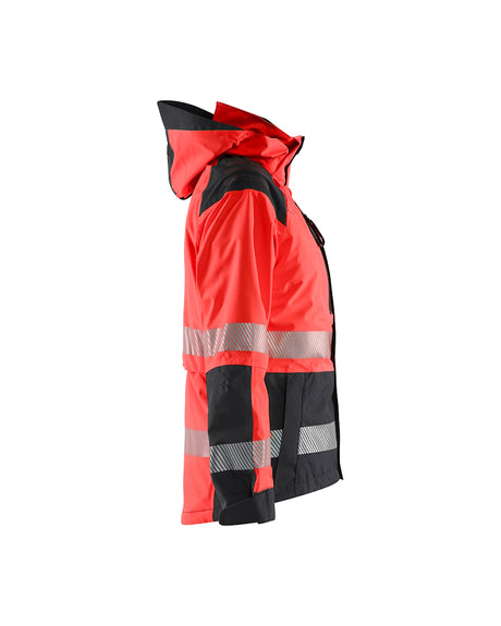 Blaklader Women's Shell Jacket Hi-Vis 4436 #colour_red-hi-vis-black