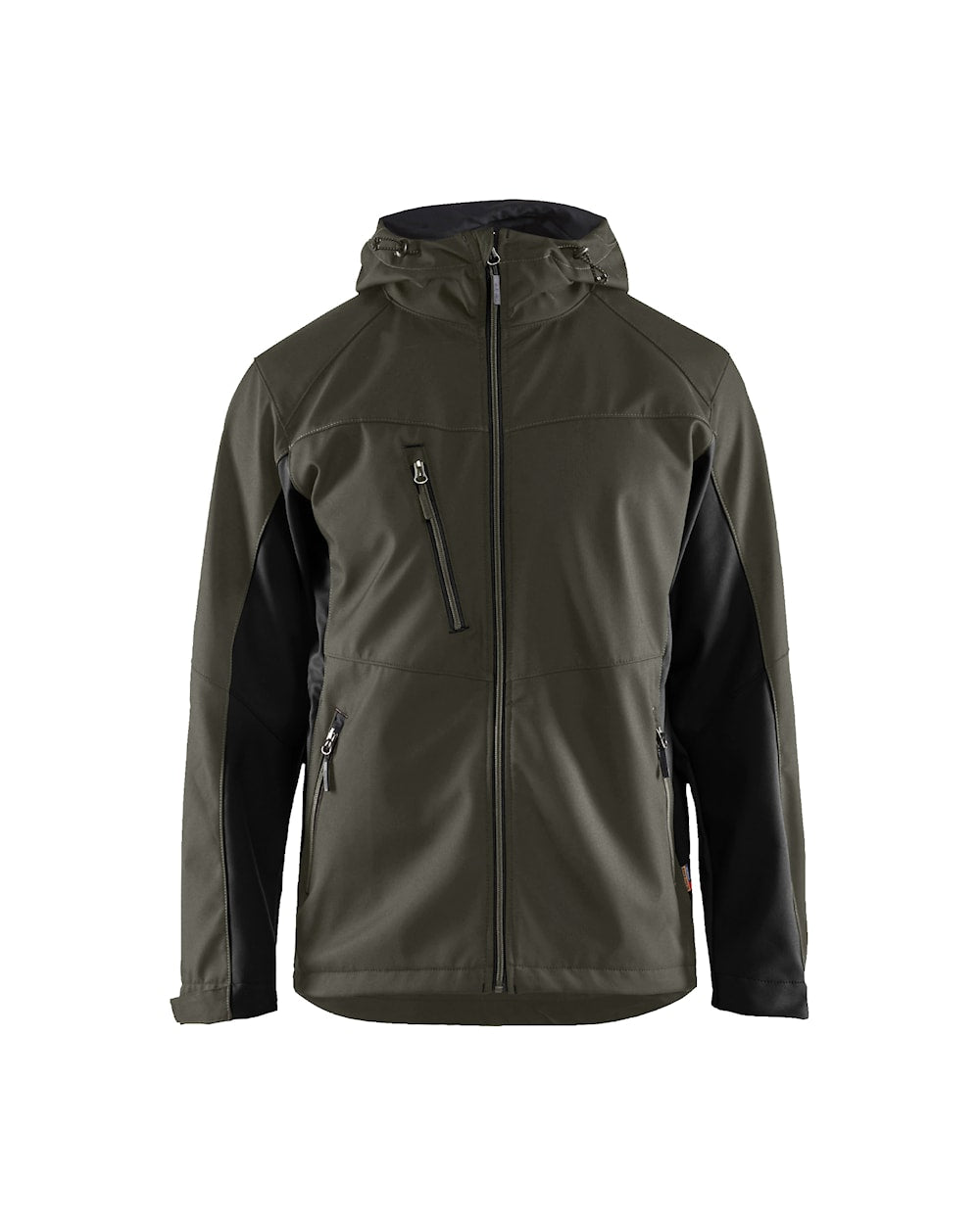 Blaklader Softshell Jacket with Hood 4753 #colour_dark-olive-green-black